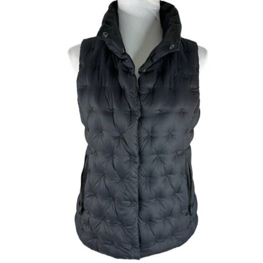 The North Face Women's Dark Blue Holladown Crop Puffer Down Filled Vest S/C36